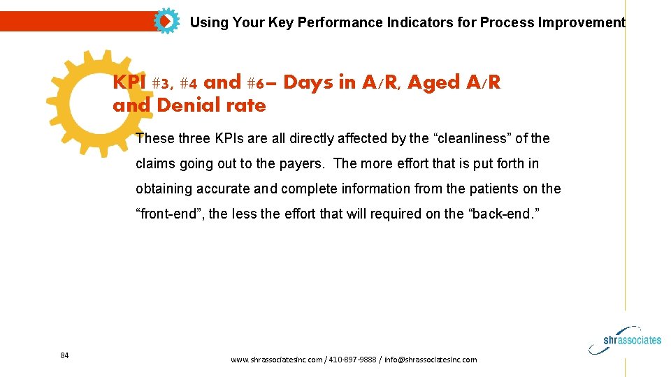 Using Your Key Performance Indicators for Process Improvement KPI #3, #4 and #6– Days