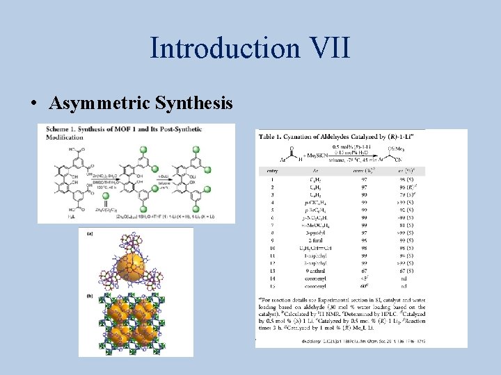 Introduction VII • Asymmetric Synthesis 