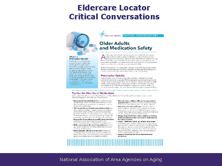Eldercare Locator Critical Conversations National Association of Area Agencies on Aging 