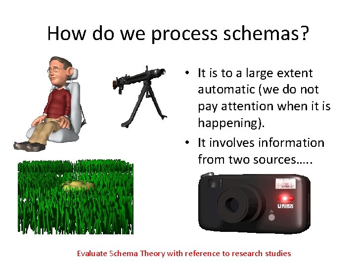 How do we process schemas? • It is to a large extent automatic (we