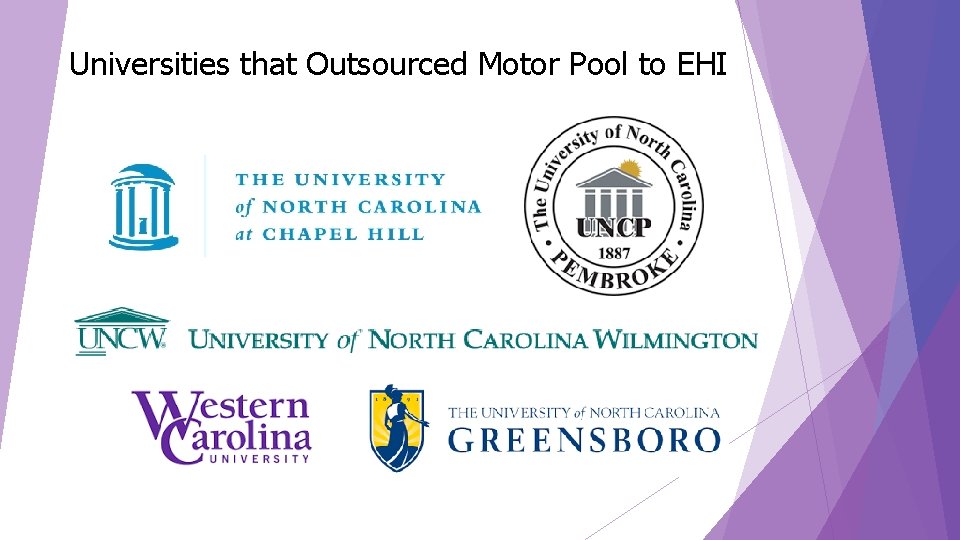 Universities that Outsourced Motor Pool to EHI 