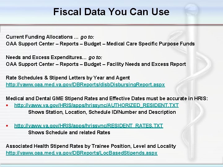 Fiscal Data You Can Use Current Funding Allocations … go to: OAA Support Center