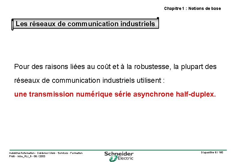 Introduction aux rseaux de communication industriels Chapitre 1