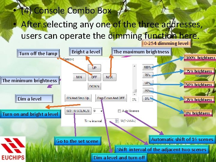  • (4) Console Combo Box • After selecting any one of the three