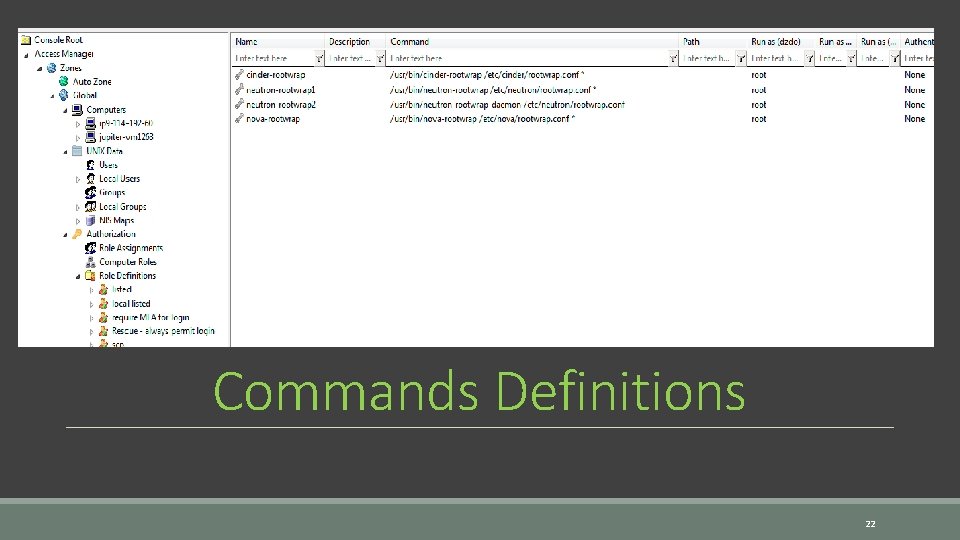 Commands Definitions 22 