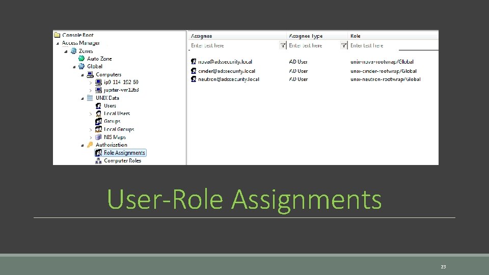 User-Role Assignments 23 