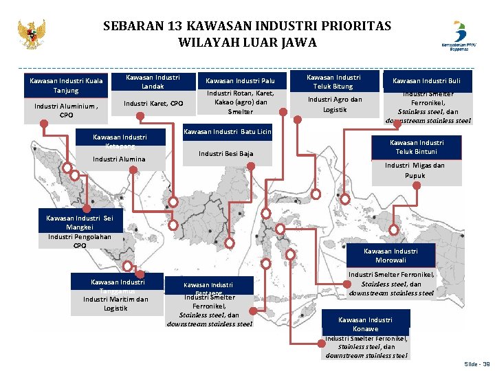SEBARAN 13 KAWASAN INDUSTRI PRIORITAS WILAYAH LUAR JAWA Kawasan Industri Kuala Tanjung Industri Aluminium