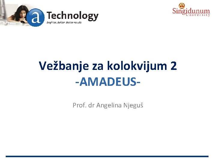 AUSTRIAN SERBIAN TOURISM PROGRAMMES Vežbanje za kolokvijum 2 -AMADEUSProf. dr Angelina Njeguš 