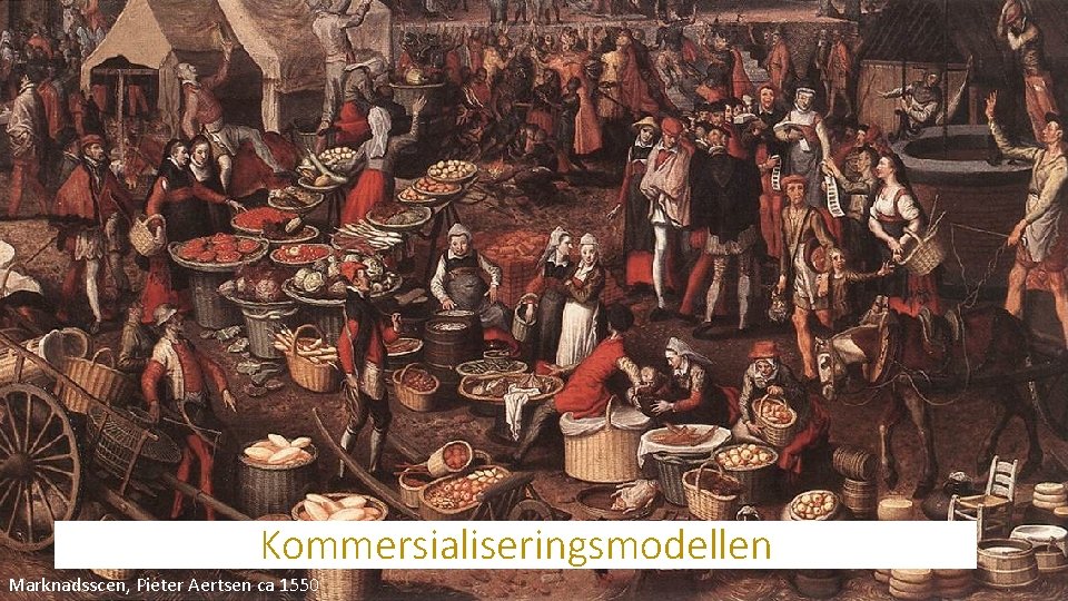 Kommersialiseringsmodellen Marknadsscen, Pieter Aertsen ca 1550 