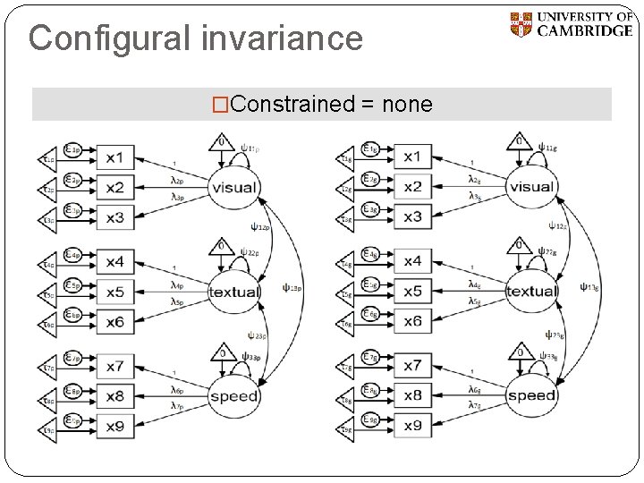 Configural invariance �Constrained = none 