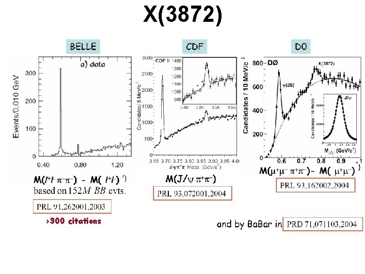 X(3872) >300 citations 