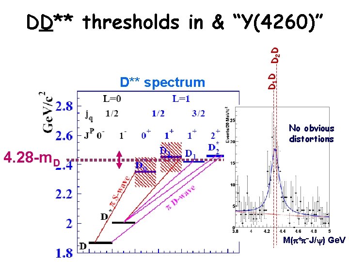 D** spectrum D 1 D D 2 D DD** thresholds in & “Y(4260)” No