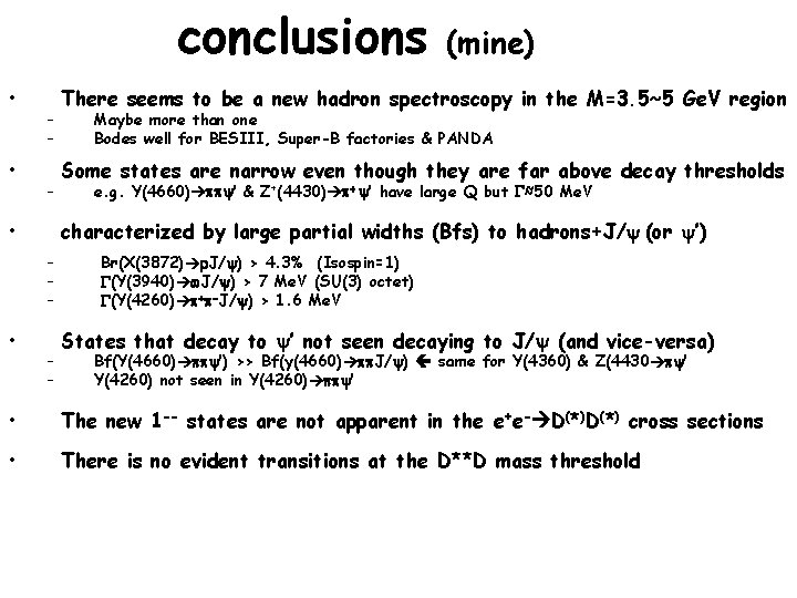 conclusions • • – – – • There seems to be a new hadron