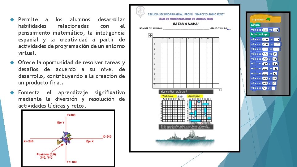 Permite a los alumnos desarrollar habilidades relacionadas con el pensamiento matemático, la inteligencia