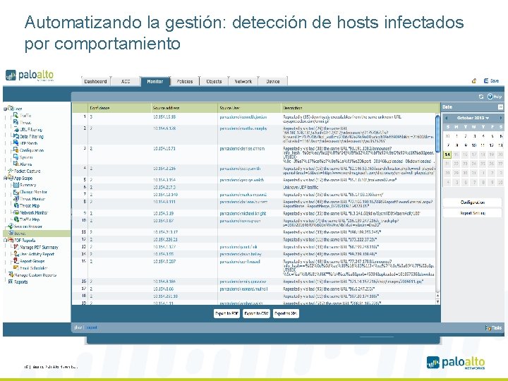 Automatizando la gestión: detección de hosts infectados por comportamiento § Informe automático diario sobre