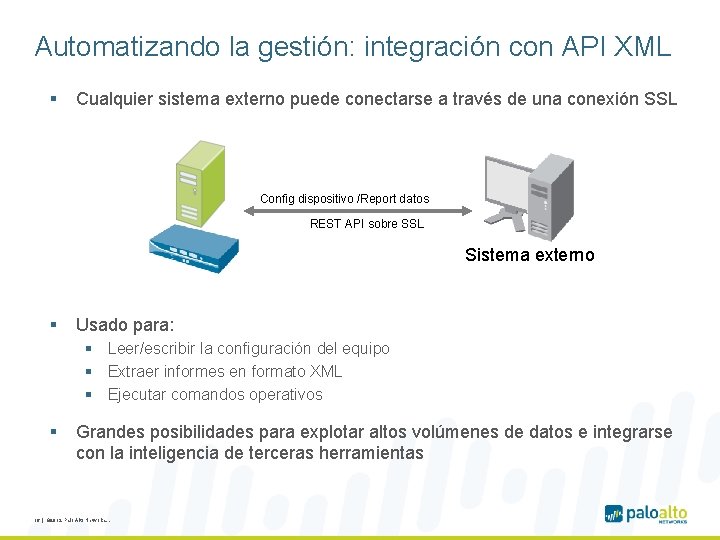 Automatizando la gestión: integración con API XML § Cualquier sistema externo puede conectarse a