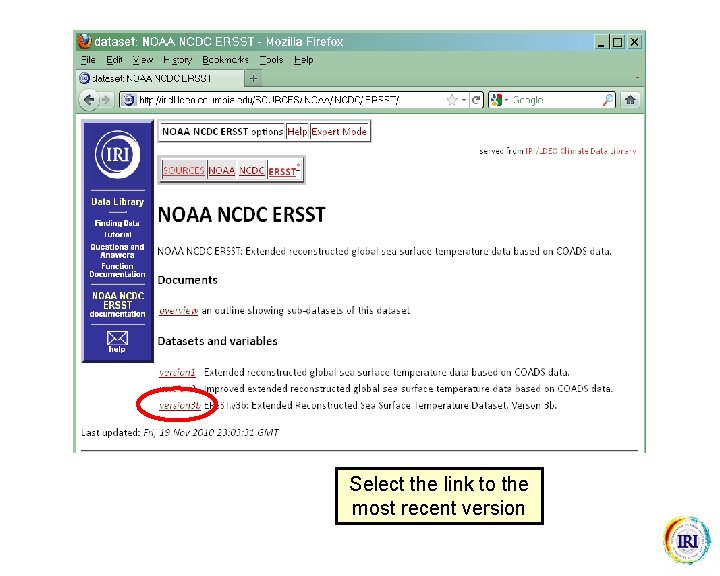 Select the link to the most recent version 