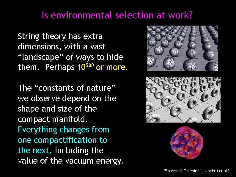 Is environmental selection at work? String theory has extra dimensions, with a vast “landscape”