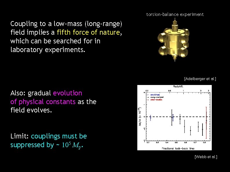 torsion-balance experiment Coupling to a low-mass (long-range) field implies a fifth force of nature,