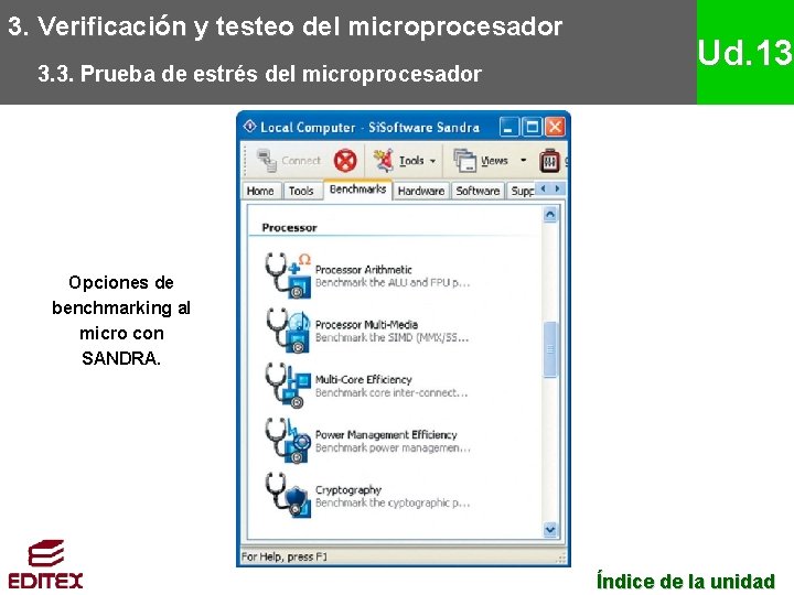 3. Verificación y testeo del microprocesador 3. 3. Prueba de estrés del microprocesador Ud.