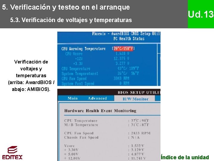 5. Verificación y testeo en el arranque 5. 3. Verificación de voltajes y temperaturas