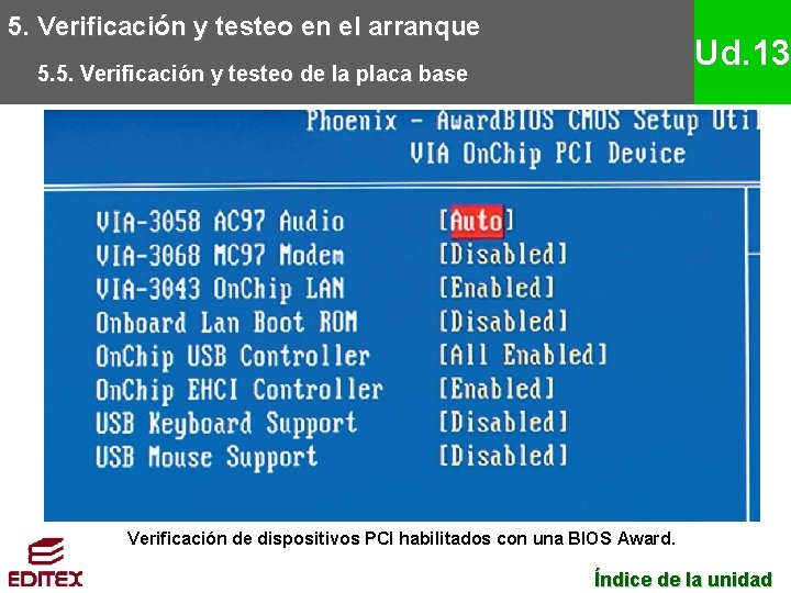 5. Verificación y testeo en el arranque Ud. 13 5. 5. Verificación y testeo