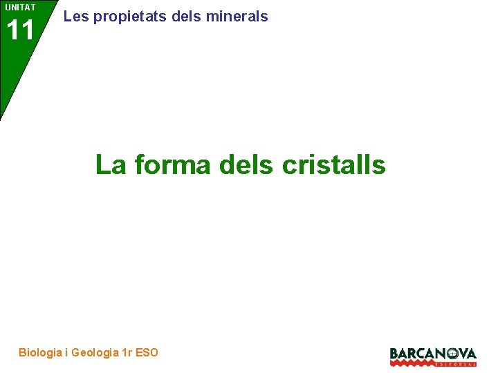 UNITAT 11 3 Les propietats dels minerals La forma dels cristalls Biologia i Geologia