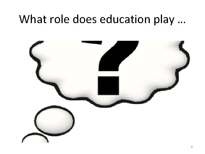 What role does education play … 4 