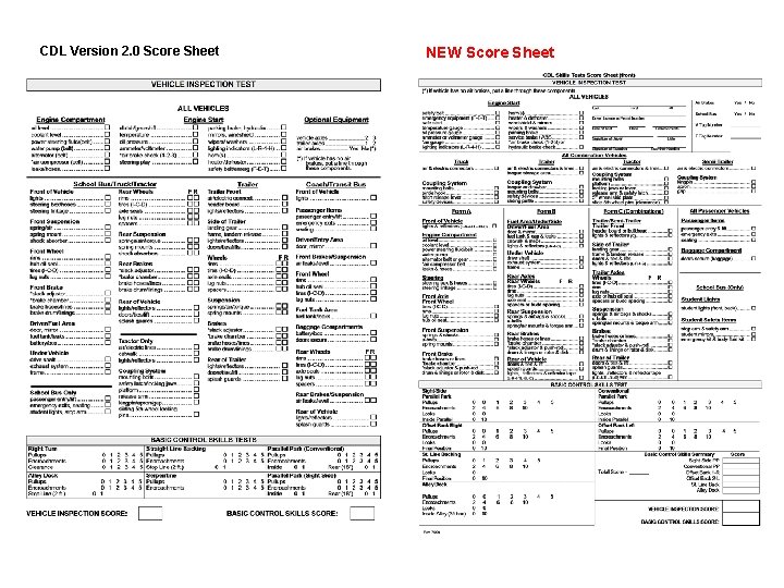 CDL Version 2. 0 Score Sheet NEW Score Sheet 