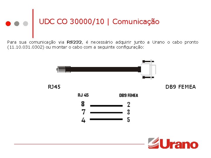 UDC CO 30000/10 | Comunicação Para sua comunicação via RS 232, é necessário adquirir UDC CO 30000/10 | Comunicação Para sua comunicação via RS 232, é necessário adquirir