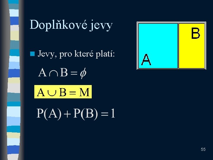 Doplňkové jevy n Jevy, pro které platí: 55 