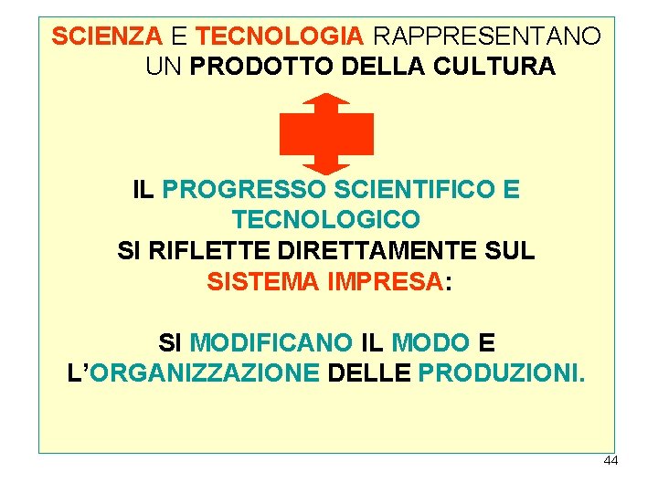 SCIENZA E TECNOLOGIA RAPPRESENTANO UN PRODOTTO DELLA CULTURA IL PROGRESSO SCIENTIFICO E TECNOLOGICO SI