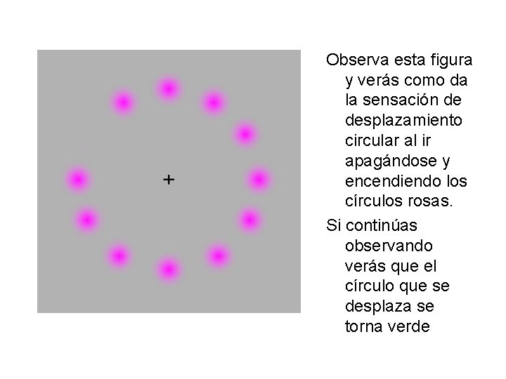 Observa esta figura y verás como da la sensación de desplazamiento circular al ir