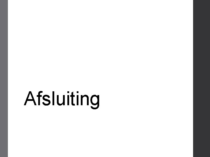 Afsluiting 