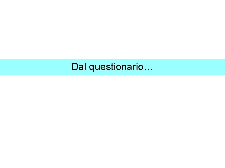 Dal questionario… 