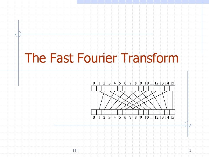 The Fast Fourier Transform FFT 1 