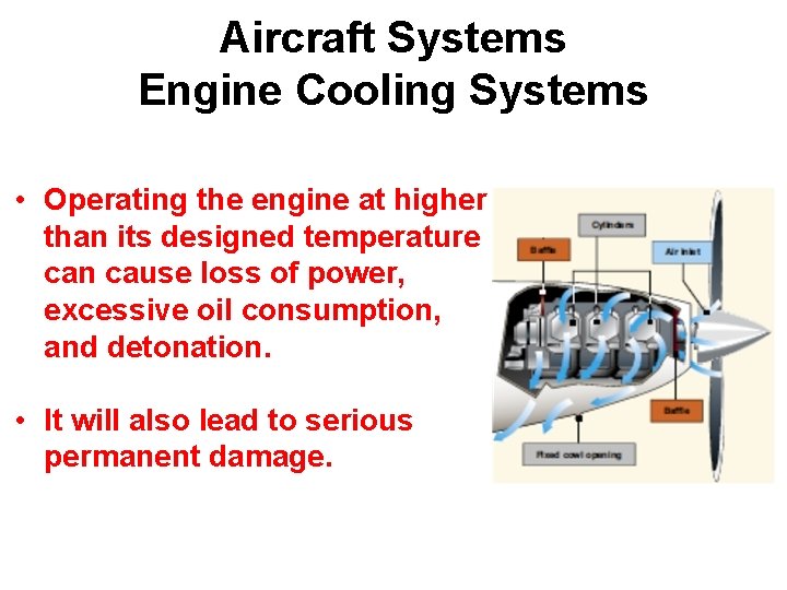 Aircraft Systems Engine Cooling Systems • Operating the engine at higher than its designed