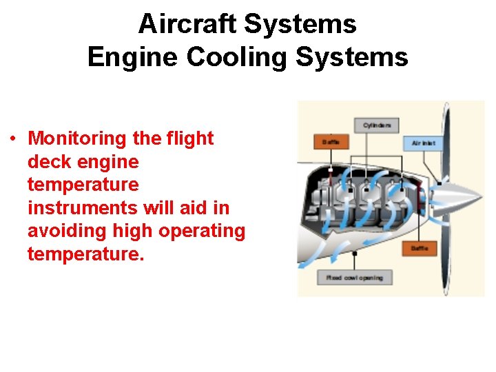 Aircraft Systems Engine Cooling Systems • Monitoring the flight deck engine temperature instruments will