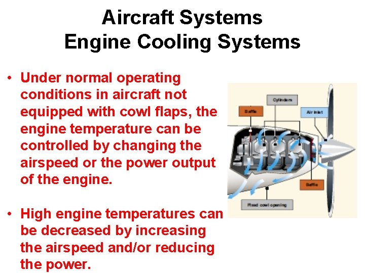Aircraft Systems Engine Cooling Systems • Under normal operating conditions in aircraft not equipped
