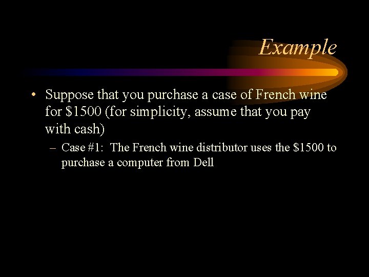 Example • Suppose that you purchase a case of French wine for $1500 (for