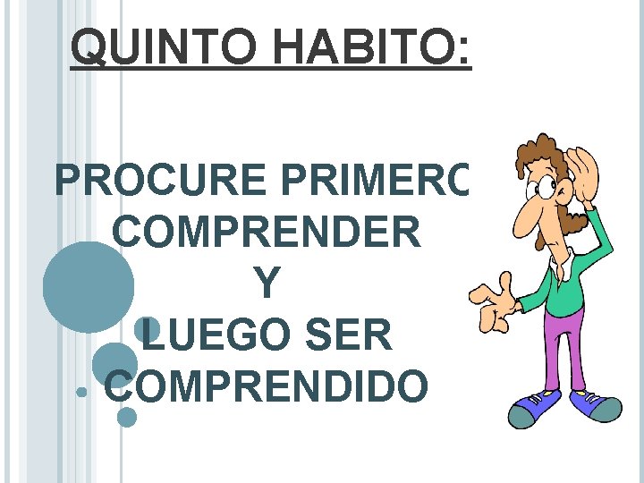 QUINTO HABITO: PROCURE PRIMERO COMPRENDER Y LUEGO SER COMPRENDIDO 