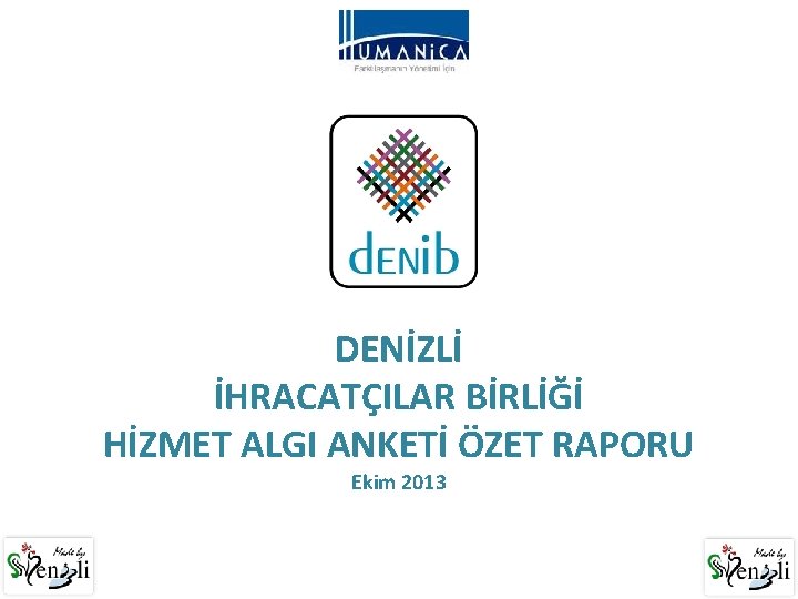 DENİZLİ İHRACATÇILAR BİRLİĞİ HİZMET ALGI ANKETİ ÖZET RAPORU Ekim 2013 