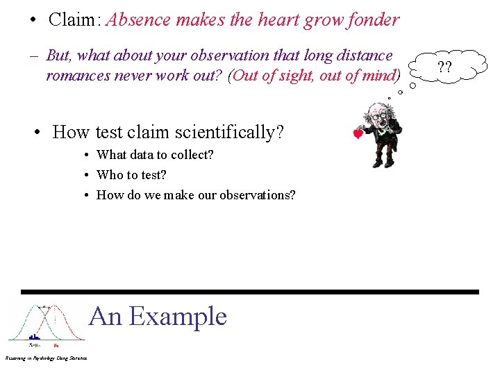  • Claim: Absence makes the heart grow fonder – But, what about your