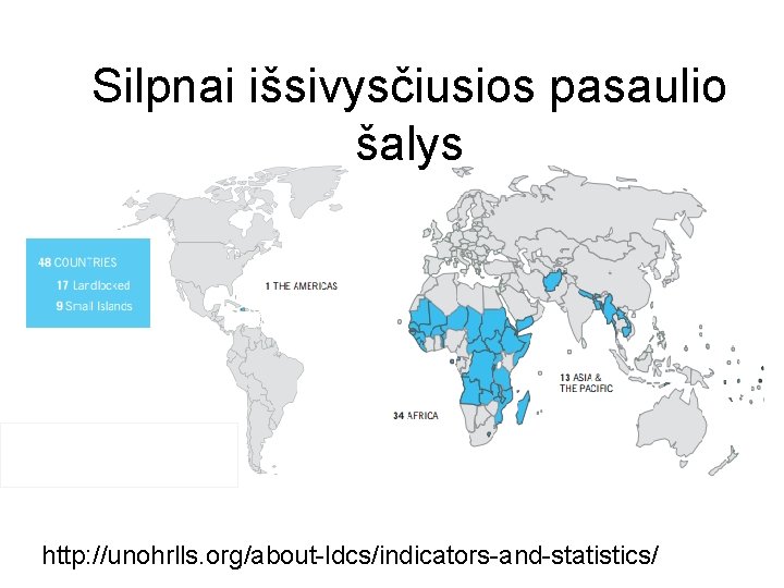 Silpnai išsivysčiusios pasaulio šalys http: //unohrlls. org/about-ldcs/indicators-and-statistics/ 