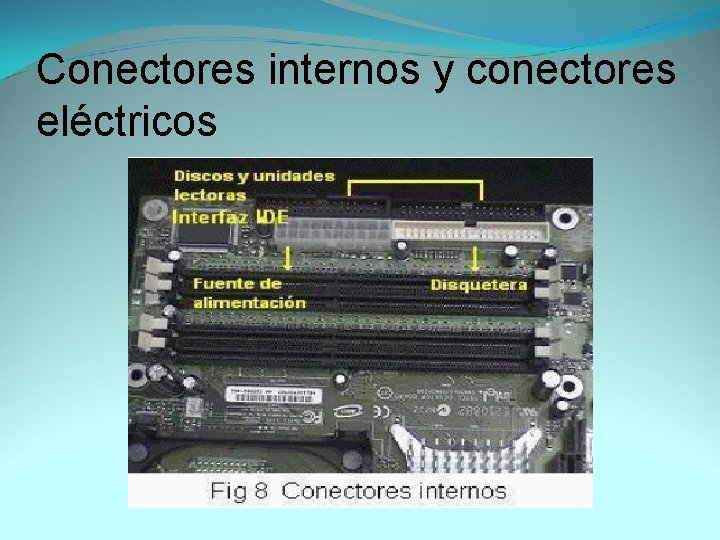 Conectores internos y conectores eléctricos 