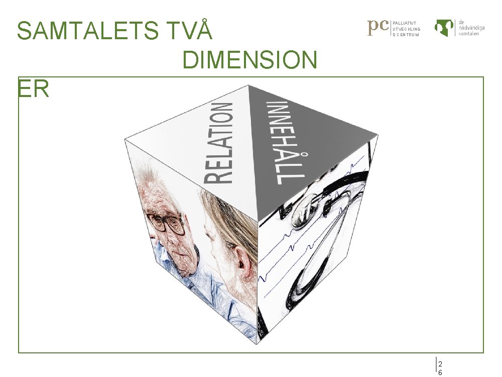 SAMTALETS TVÅ DIMENSION ER PALLIATIVT UTVECKLING S CENTRUM 2 6 