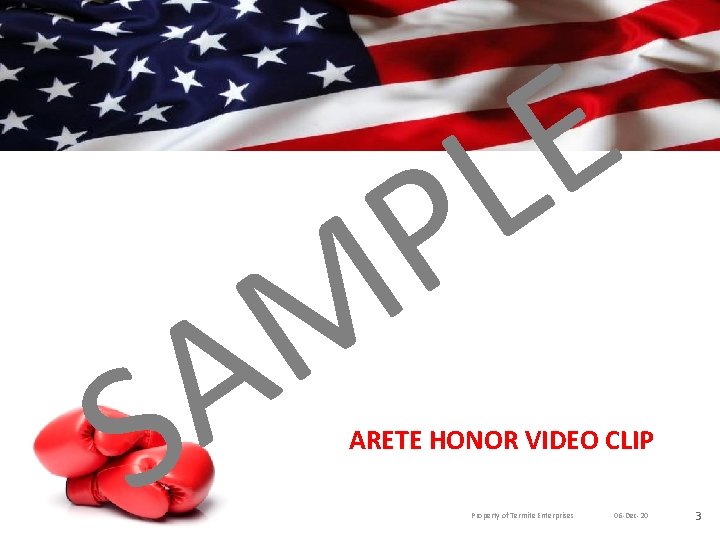 A S P M E L ARETE HONOR VIDEO CLIP Property of Termite Enterprises