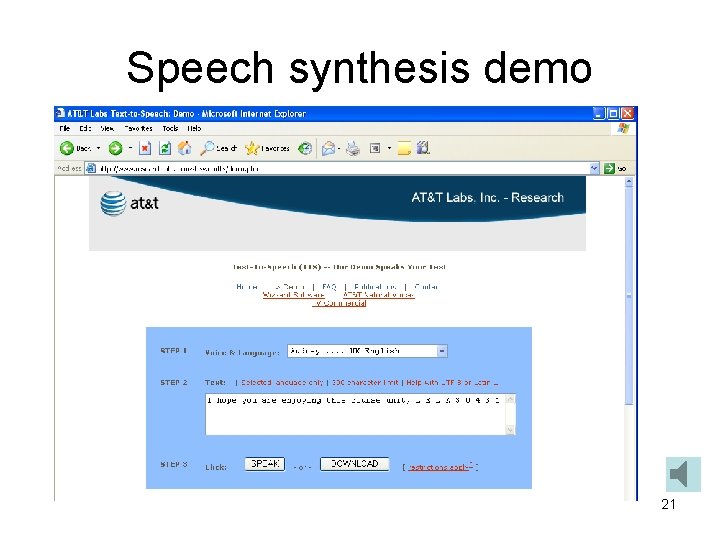 Speech synthesis demo 21 