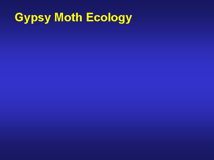 Gypsy Moth Ecology 