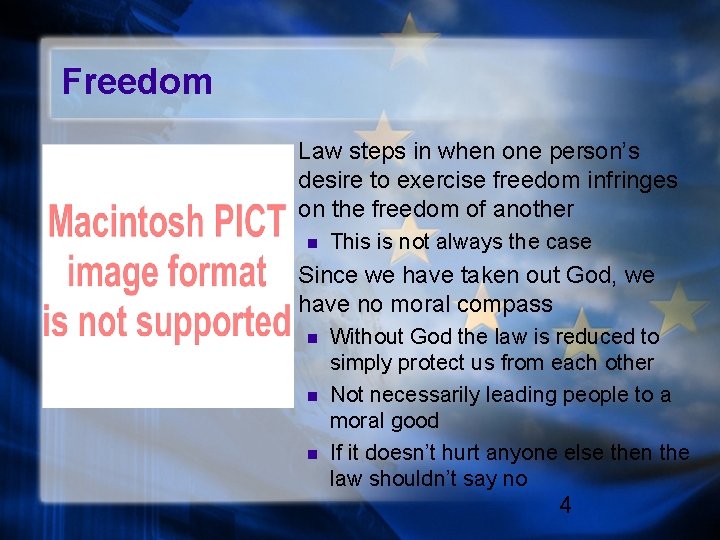 Freedom n Law steps in when one person’s desire to exercise freedom infringes on